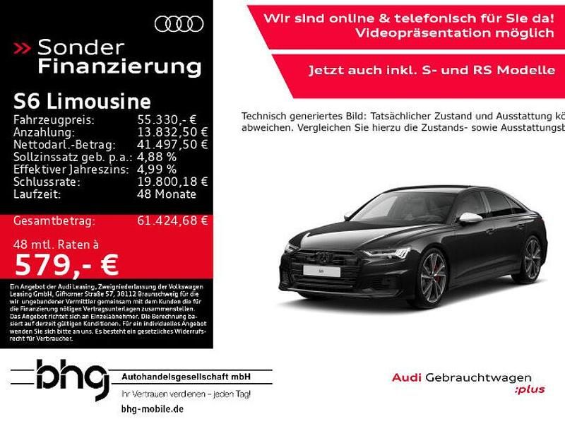 Mythosschwarz metallic Gebraucht 2022 Audi S6 Ambiente Limousine | 55.330 € (Fairer Preis) - Bild 1/4