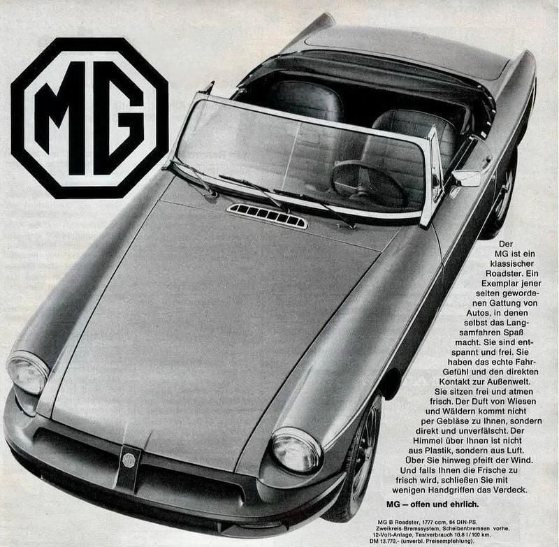 Second-hand MG B 95 CP (69 kW) 1979 Negru Cabrio