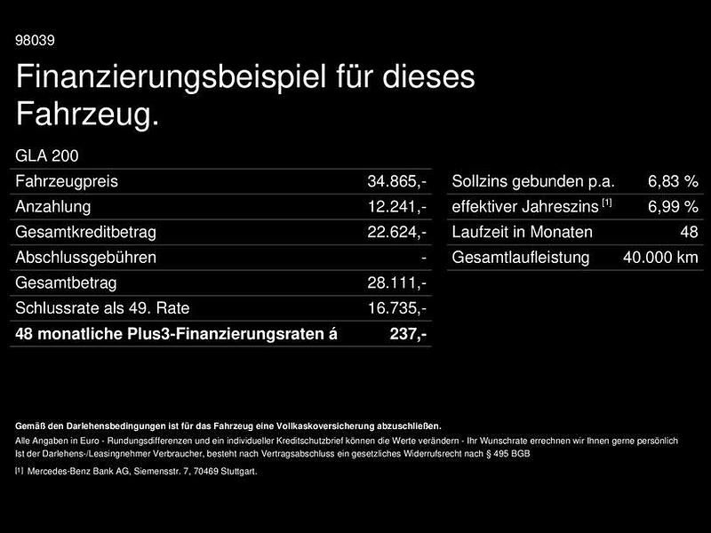 Gebraucht Mercedes GLA200 Advanced 163 PS (119 kW) 2024 Unilack nachtschwarz SUV