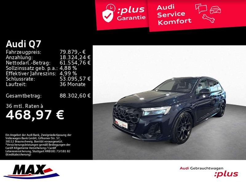 Waitomoblau metallic Gebraucht 2024 Audi Q7 S-Line SUV | 79.879 € - Bild 1/3