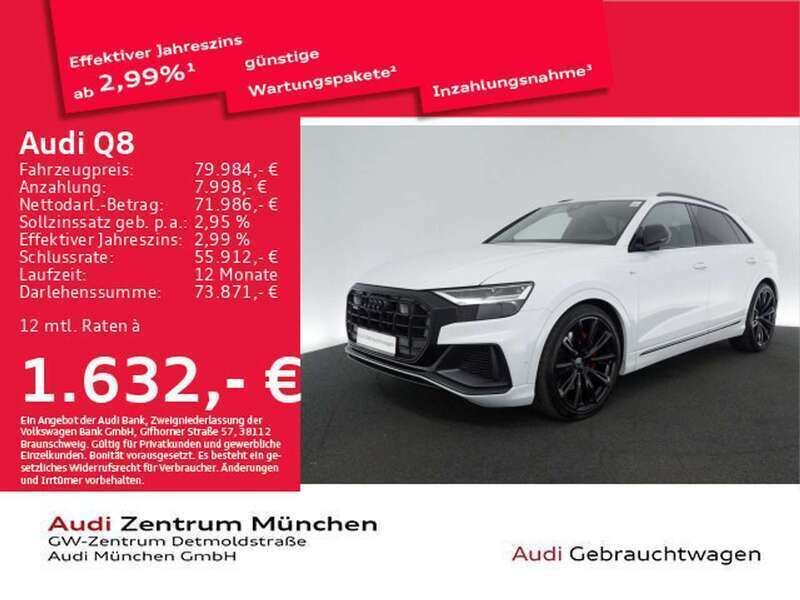 Gletscherweiß metallic Gebraucht 2022 Audi Q8 Ambiente SUV | 79.984 € - Bild 1/2