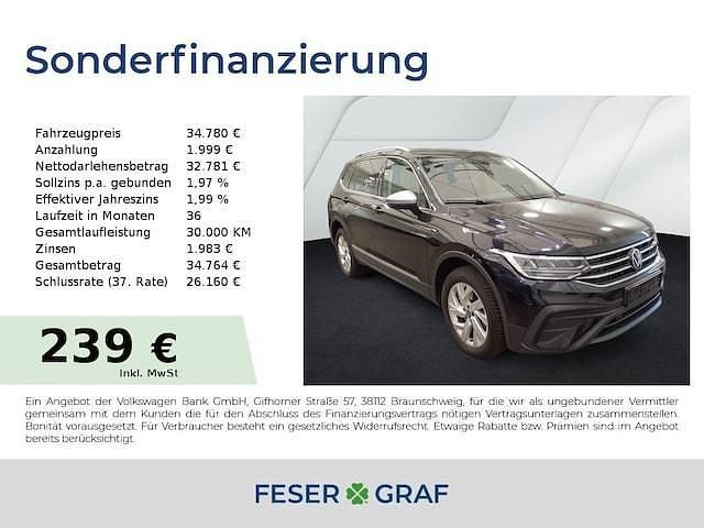 Deep black perleffekt Gebraucht 2024 VW Tiguan Allspace Life SUV | 34.780 € (Superpreis) - Bild 1/1