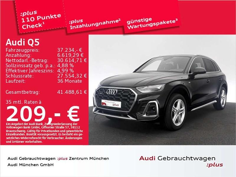 Mythosschwarz metallic Gebraucht 2022 Audi Q5 S-Line SUV | 37.234 € (Guter Preis) - Bild 1/2