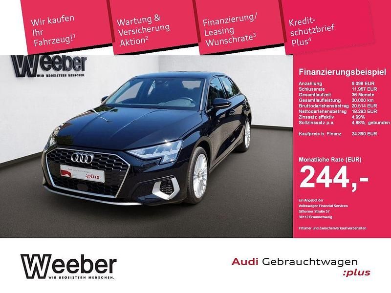 Brillantschwarz Gebraucht 2022 Audi A3 Sportback e-tron Design Limousine | 24.390 € (Fairer Preis) - Bild 1/4