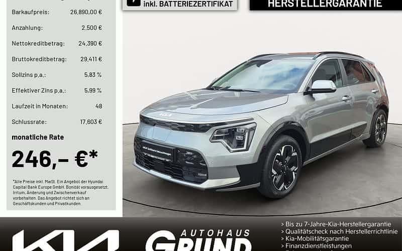 Grau Gebraucht 2023 Kia e-Niro Spirit SUV | 26.890 € (Fairer Preis) - Bild 1/4