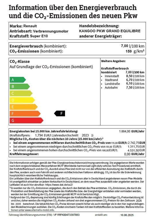 Blau Gebraucht 2025 Renault Kangoo Equilibre Van / Kleinbus | 32.590 € (Etwas zu teuer) - Bild 1/1
