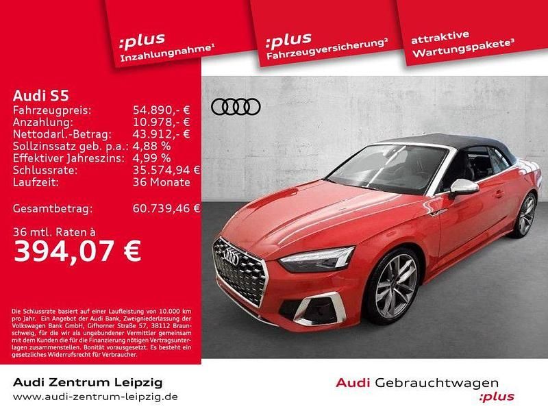 Progressivrot metallic Gebraucht 2023 Audi S5 Cabriolet Ambiente Cabrio | 54.890 € (Fairer Preis) - Bild 1/3