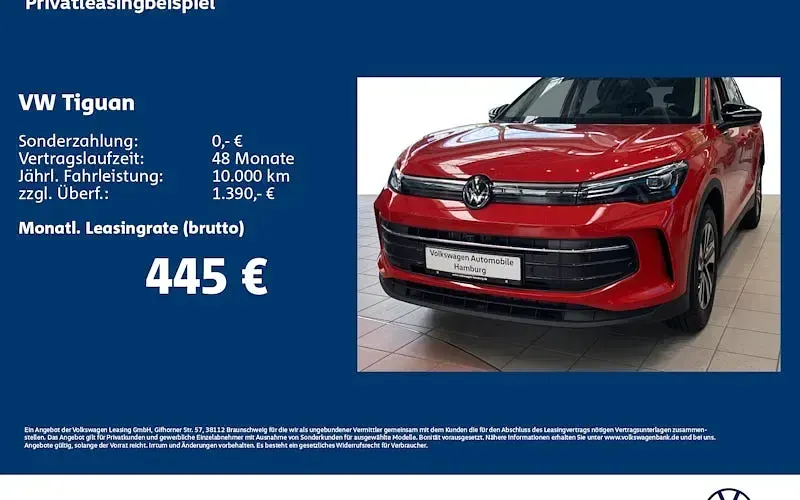 Neu VW Tiguan Life 150 PS (110 kW) 2026 Rot SUV