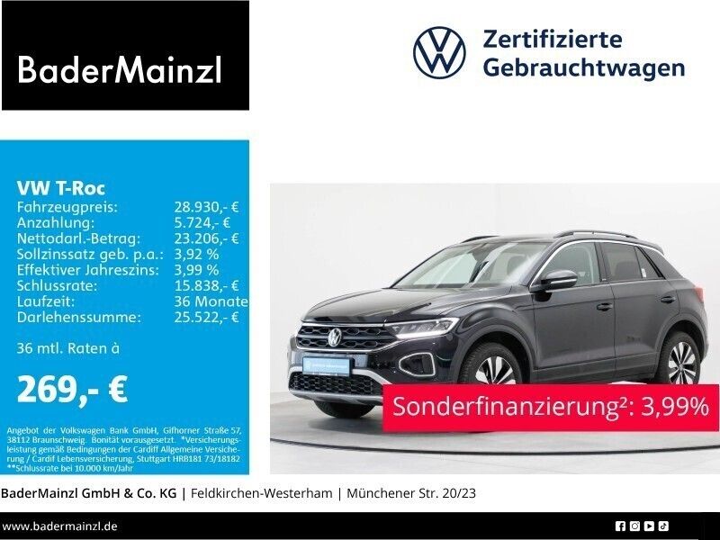 Schwarz Gebraucht 2024 VW T-Roc Move SUV | 28.230 € (Guter Preis) - Bild 1/3
