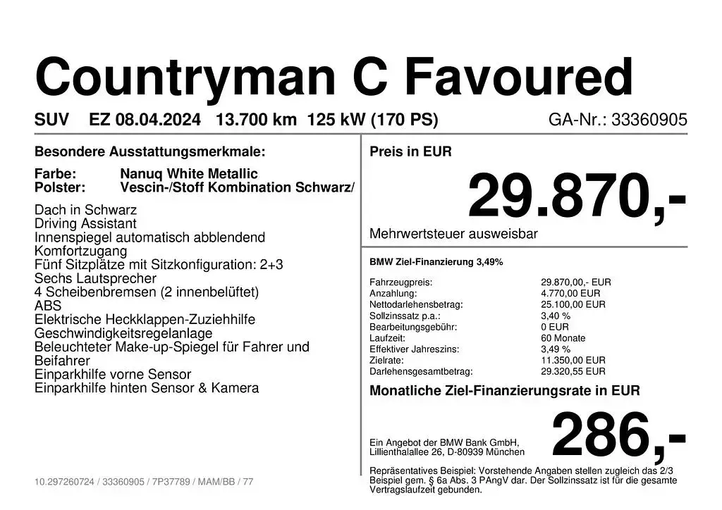 Gebraucht Mini Countryman Favoured 170 PS (125 kW) 2024 Weiß SUV