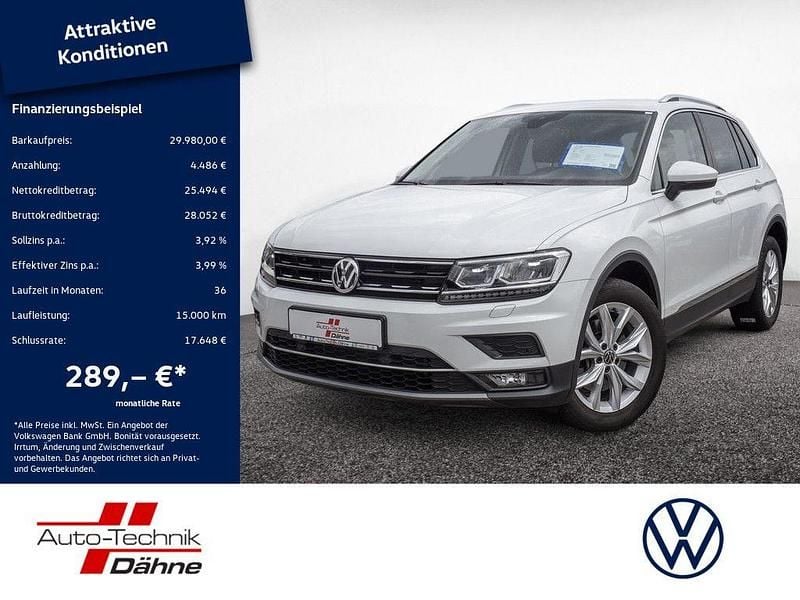 Weiss / pure white Gebraucht 2020 VW Tiguan Highline SUV | 29.980 € (Guter Preis) - Bild 1/4