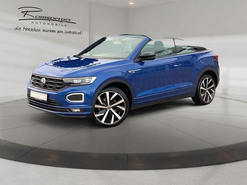 Gebraucht VW T-Roc Cabriolet R-line 150 PS (110 kW) 2021 Ravennablau metallic/schwarz Cabrio