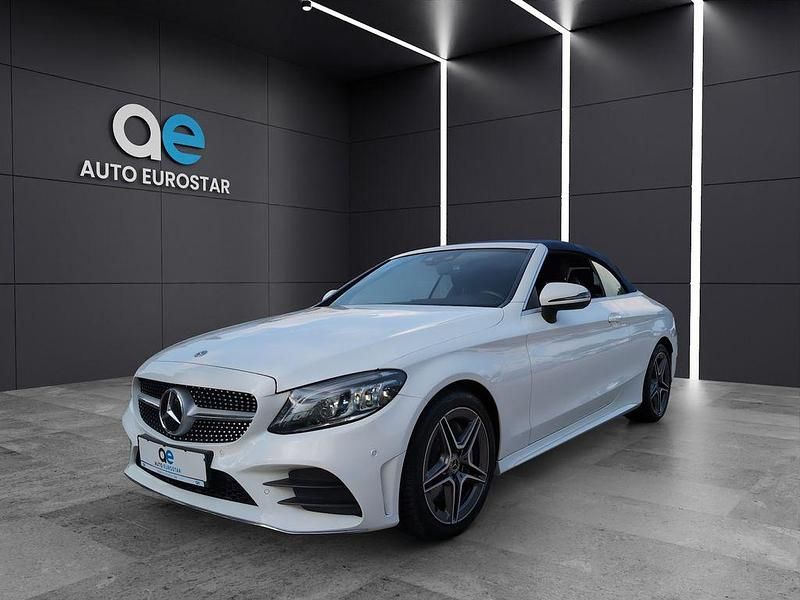 Polarweiss Gebraucht 2019 Mercedes C300 AMG line Cabrio | 33.950 € (Fairer Preis) - Bild 1/4