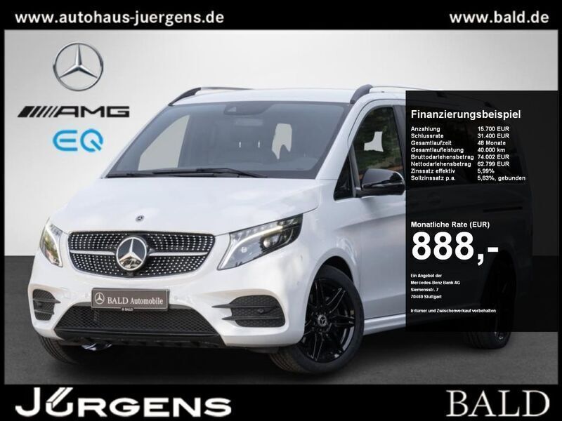 Bergkristallweiss metallic Gebraucht 2023 Mercedes V300 Exclusive Van / Kleinbus | 81.990 € (Teuer) - Bild 1/2