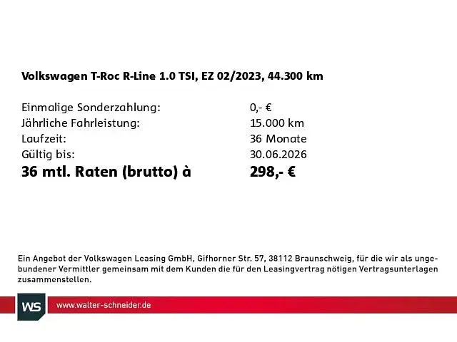 Second-hand VW T-Roc R-line 110 CP (80 kW) 2023 Alb SUV