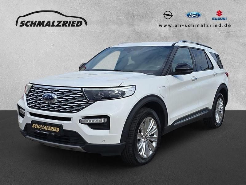 Starweiß metallic Gebraucht 2021 Ford Explorer Platinum SUV | 37.970 € (Superpreis) - Bild 1/4