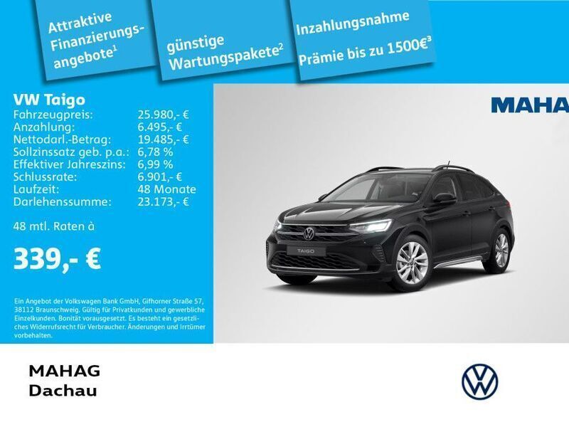 Schwarz Gebraucht 2024 VW Taigo Goal SUV | 25.980 € (Fairer Preis) - Bild 1/1