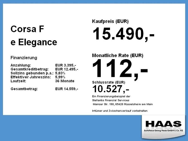 Gebraucht Opel Corsa-e Elegance 100 kW (136 PS) 2022 Aluminium silb/kristall silb Kleinwagen