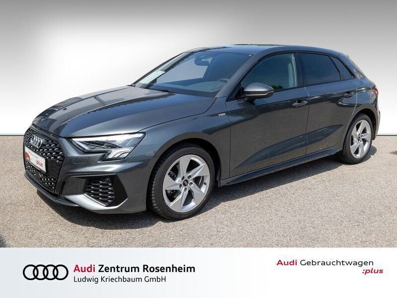 Grau Gebraucht 2023 Audi A3 Sportback S-Line Limousine | 31.880 € (Fairer Preis) - Bild 1/4