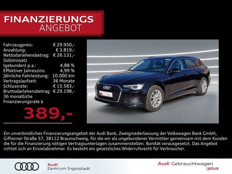 Mythosschwarz metallic Gebraucht 2020 Audi A6 Design Kombi | 29.950 € - Bild 1/3