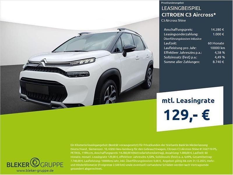 Weiß Gebraucht 2023 Citroën C3 Aircross Shine SUV | 14.280 € (Guter Preis) - Bild 1/3