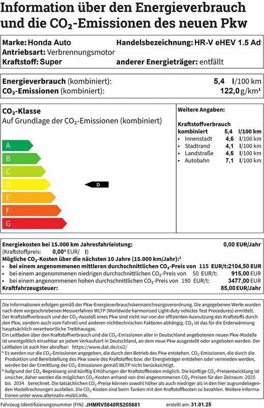 Gebraucht Honda HR-V Advance 131 PS (96 kW) 2023 Meteoroid gray SUV