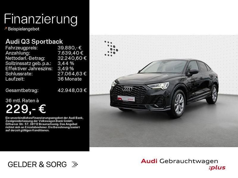 Gebraucht Audi Q3 Sportback S-Line 150 PS (110 kW) 2025 Schwarz SUV