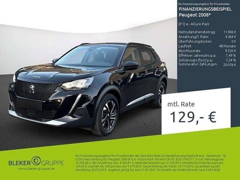 Gebraucht Peugeot e-2008 Allure 100 kW (136 PS) 2022 Schwarz SUV
