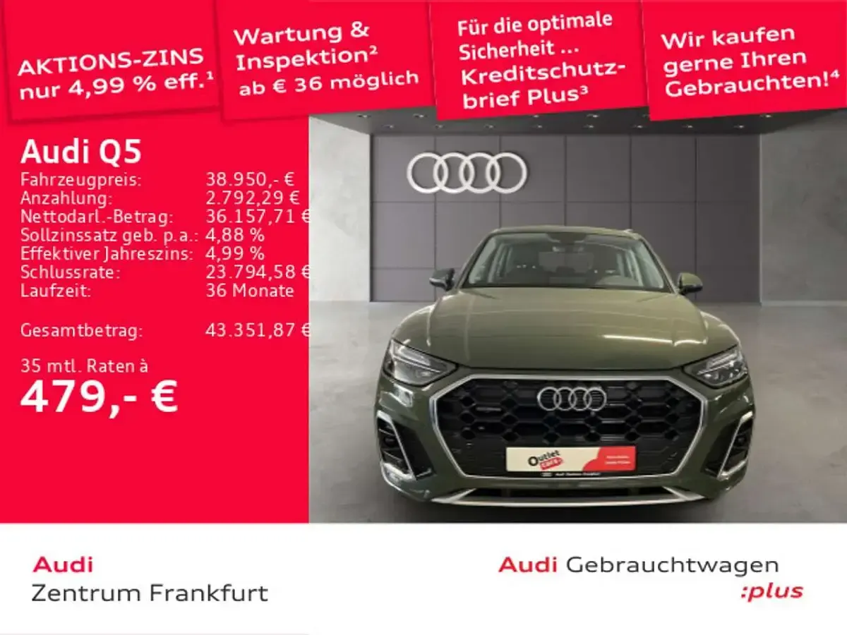 Gebraucht Audi Q5 Basis 204 PS (150 kW) 2024 Distriktgrün metallic SUV