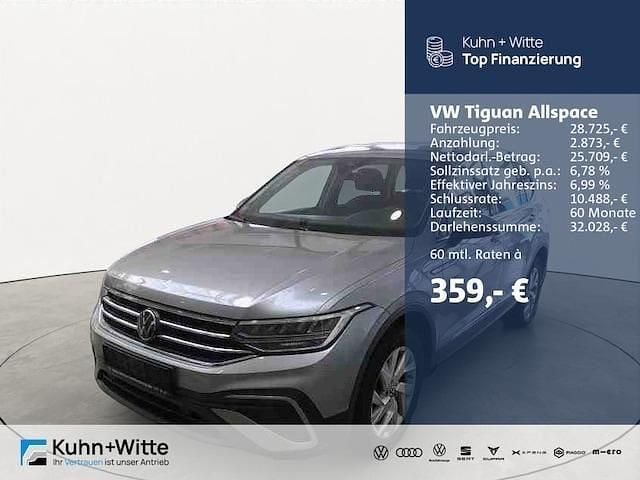 Pyrit silber metallic Gebraucht 2022 VW Tiguan Allspace Life SUV | 28.725 € (Guter Preis) - Bild 1/3