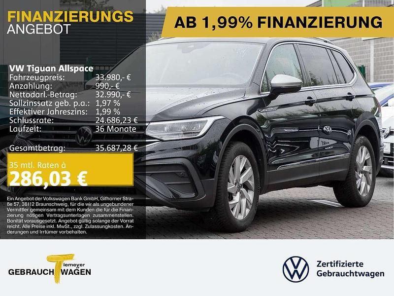 Schwarz Gebraucht 2024 VW Tiguan Allspace Life SUV | 33.980 € (Superpreis) - Bild 1/4