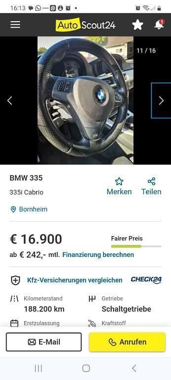 Gebraucht BMW 335 Cabriolet Performance 306 PS (225 kW) 2008 Blau Cabrio