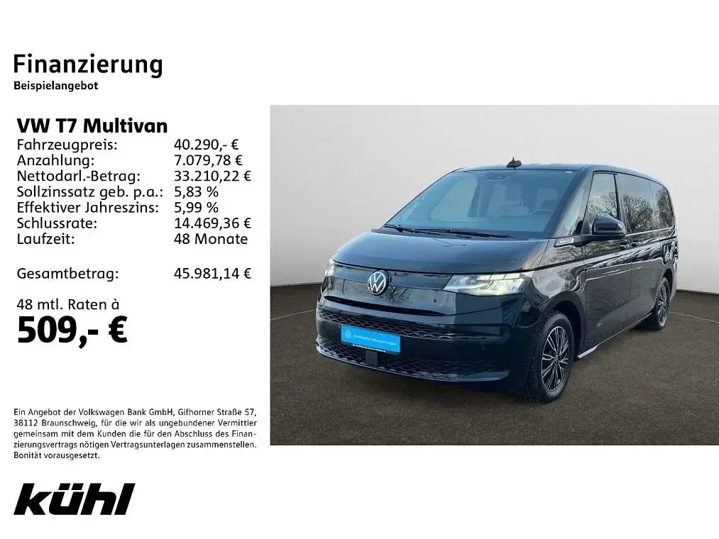 Usado VW Multivan Basis 150 HP (110 kW) 2022 Preto Monovolume
