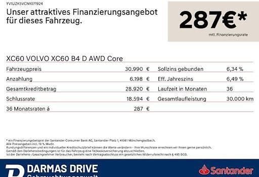 Gebraucht Volvo XC60 Core 197 PS (144 kW) 2022 Weiß SUV