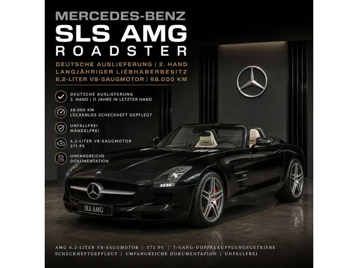 Gebraucht Mercedes SLS AMG AMG 571 PS (419 kW) 2012 Obsidianschwarz (metallic) Cabrio