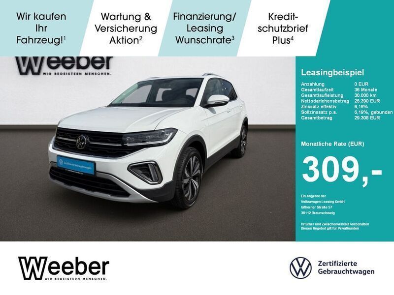 Pure white Gebraucht 2024 VW T-Cross Style SUV | 25.390 € (Fairer Preis) - Bild 1/4