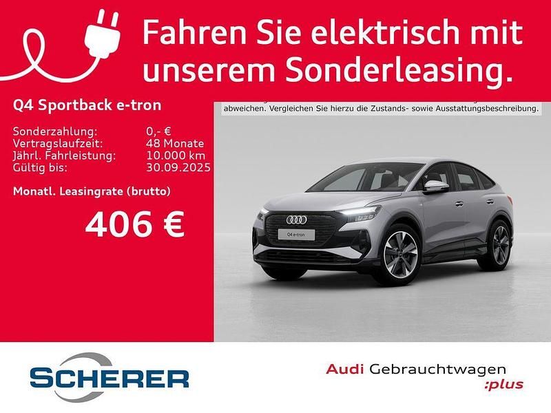 Florettsilber metallic (metallic) Gebraucht 2024 Audi Q4 Sportback e-tron Comfort SUV | 43.450 € (Superpreis) - Bild 1/4