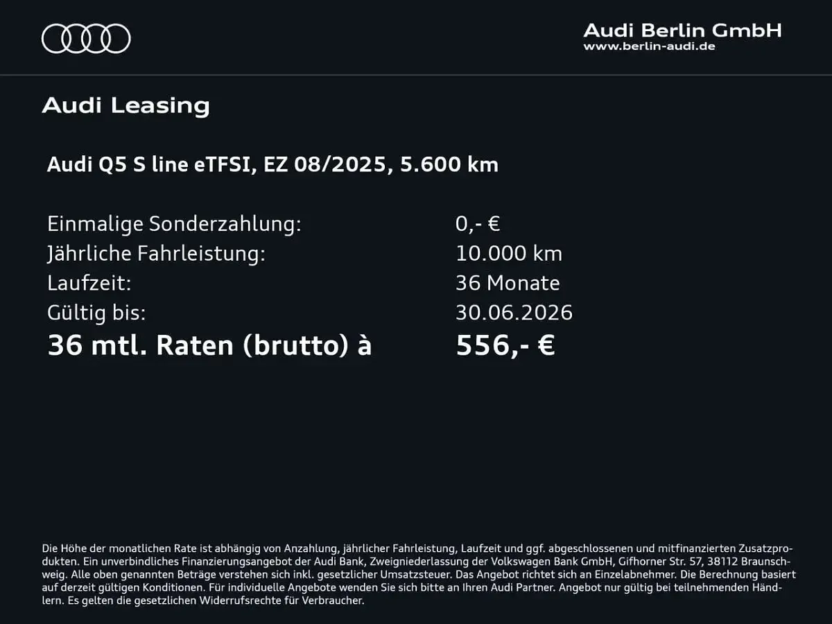 Second-hand Audi Q5 Business 367 CP (269 kW) 2025 Argintiu SUV