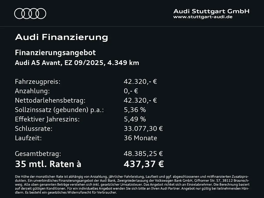 Gebraucht Audi A5 Sport 204 PS (150 kW) 2025 Chronosgrau metallic Kombi