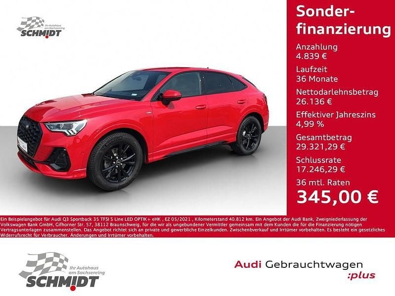 Rot Gebraucht 2021 Audi Q3 Sportback S-Line SUV | 30.975 € (Fairer Preis) - Bild 1/4