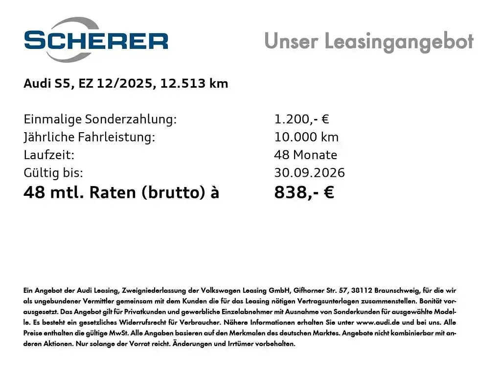 Gebraucht Audi S5 Comfort 367 PS (269 kW) 2025 Mythosschwarz metallic (metallic) Limousine
