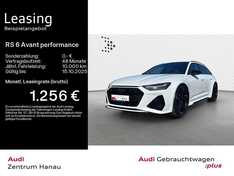 Gletscherweiß metallic Gebraucht 2024 Audi RS6 Performance Kombi | 126.999 € (Superpreis) - Bild 1/4