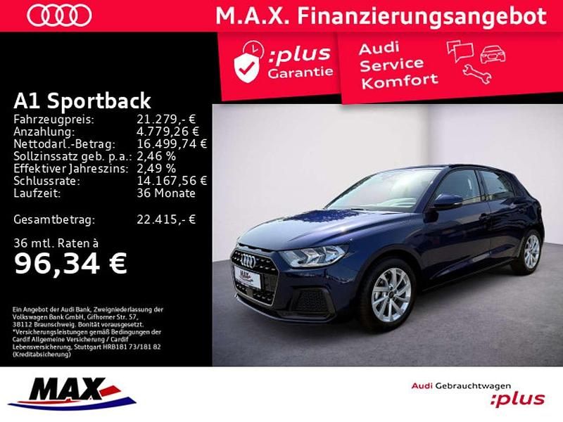 Navarrablau metallic Gebraucht 2024 Audi A1 Advanced Kleinwagen | 21.279 € (Superpreis) - Bild 1/3