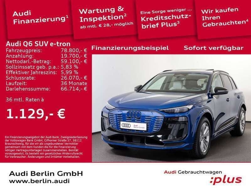 Ascariblau metallic Gebraucht 2025 Audi Q6 e-tron Ambiente SUV | 78.800 € (Guter Preis) - Bild 1/3