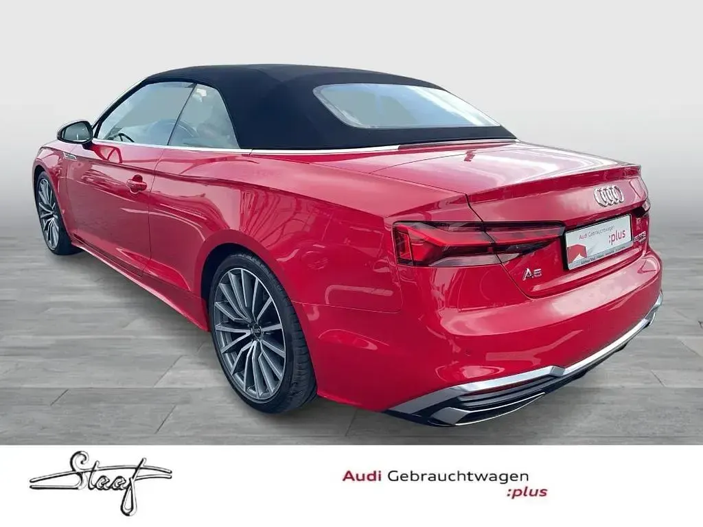 Gebraucht Audi A5 Cabriolet S-Line 265 PS (194 kW) 2022 Tangorot metallic/verdeckfarbe Cabrio