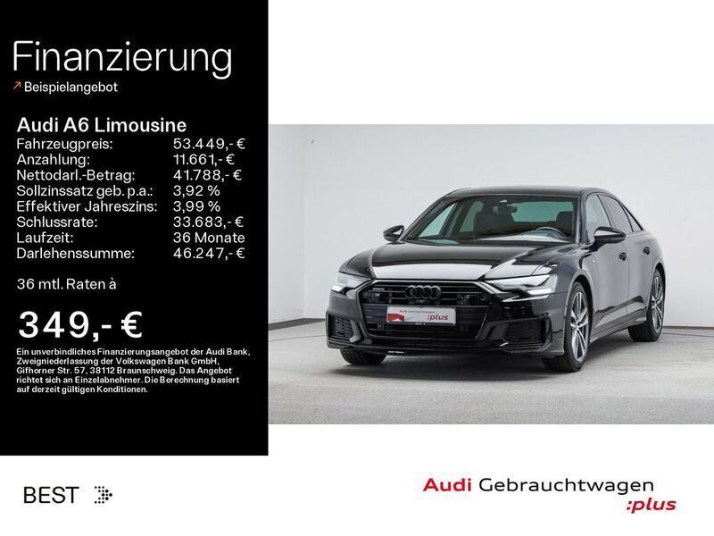 Mythosschwarz metallic Gebraucht 2023 Audi A6 Design Limousine | 53.449 € (Teuer) - Bild 1/4
