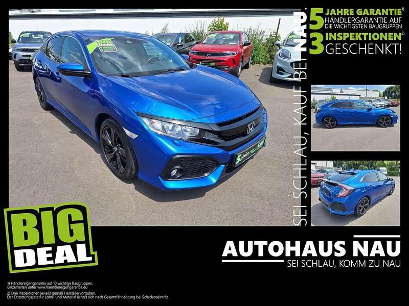 Brilliant sporty blue Gebraucht 2018 Honda Civic Elegance Limousine | 14.790 € (Guter Preis) - Bild 1/4