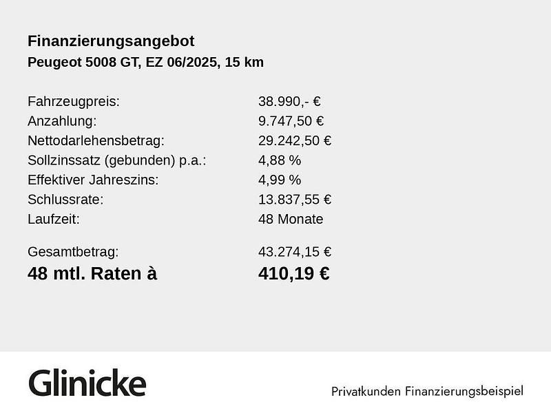 Neu Peugeot 5008 GT 145 PS (106 kW) 2025 Blau Van / Kleinbus