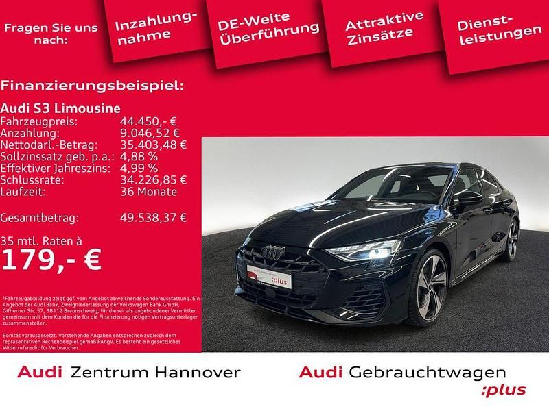 0e mythosschwarz metallic Gebraucht 2024 Audi S3 Ambiente Limousine | 44.450 € (Fairer Preis) - Bild 1/4