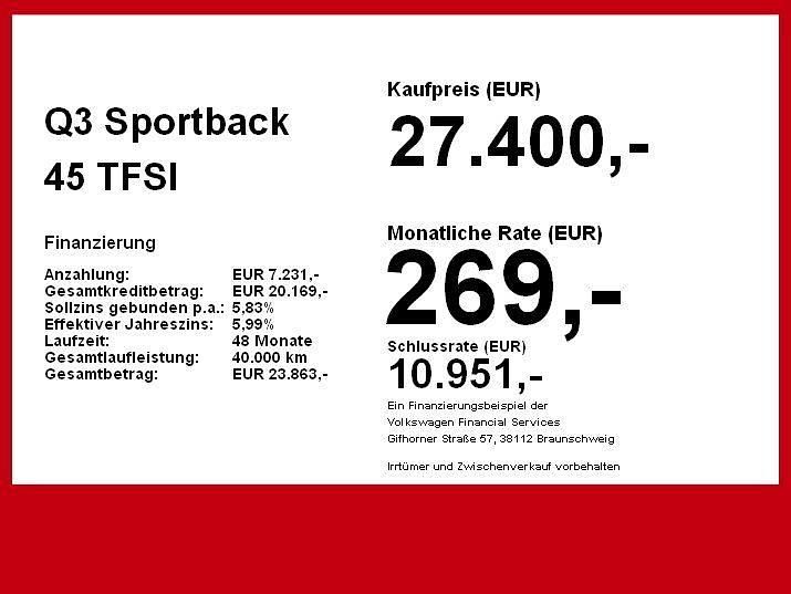 Gebraucht Audi Q3 Sportback Business 245 PS (180 kW) 2021 Weiß SUV